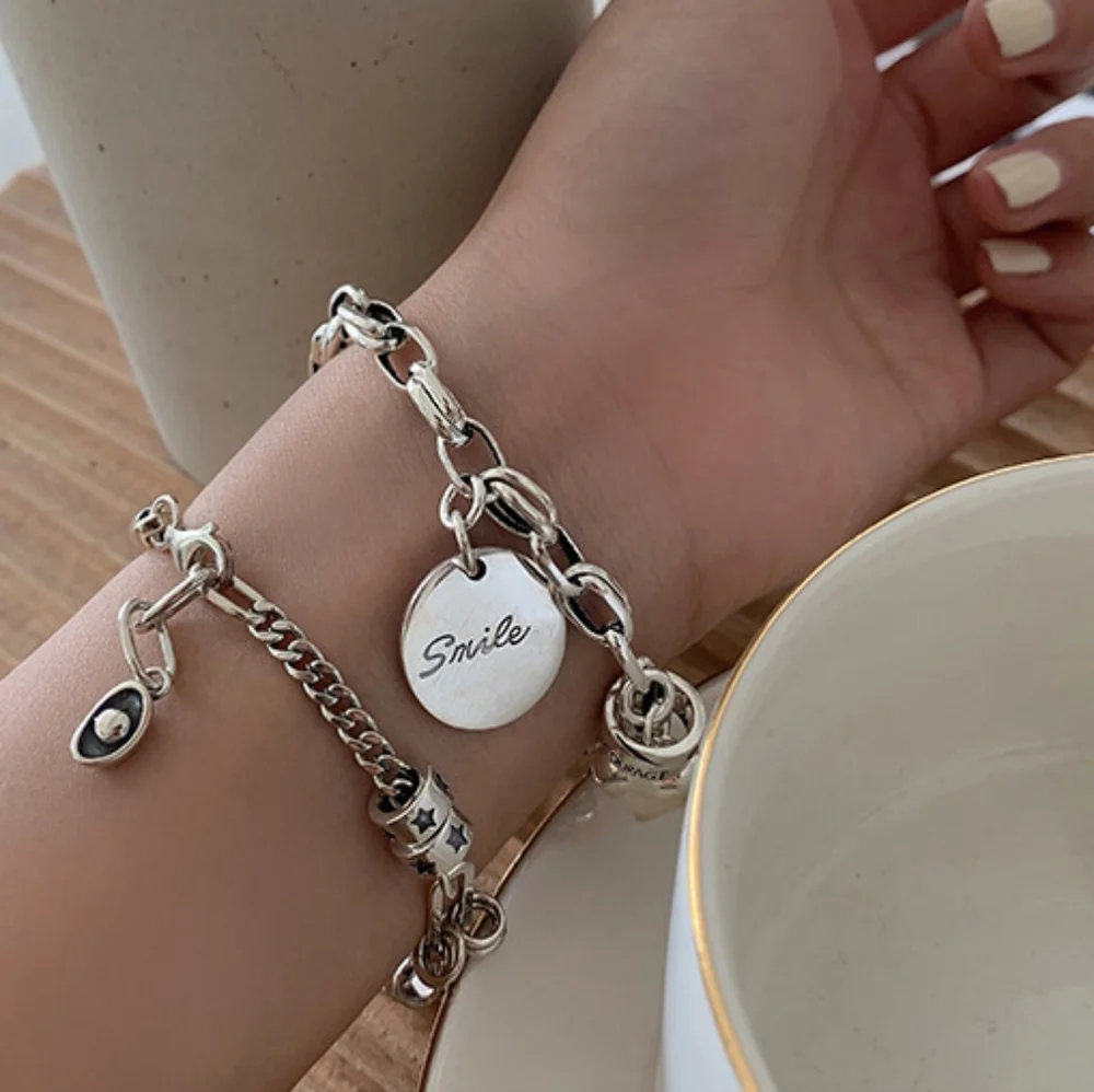 Sterling silver heart SMILE bracelet - Picture 7 of 7